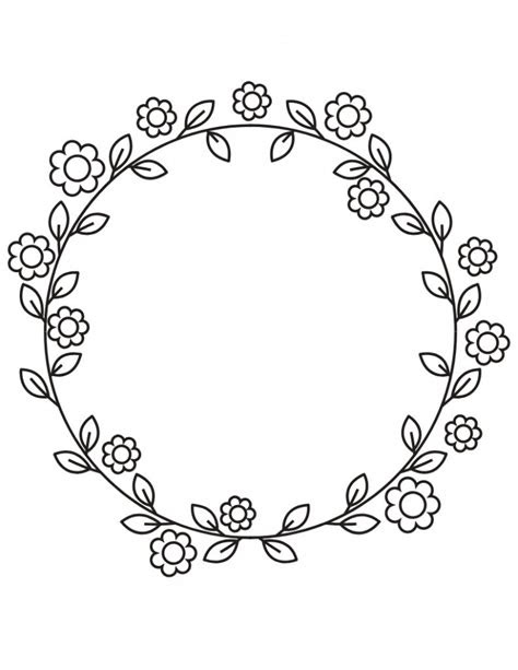 Coloring Page Flower Border Creative Art