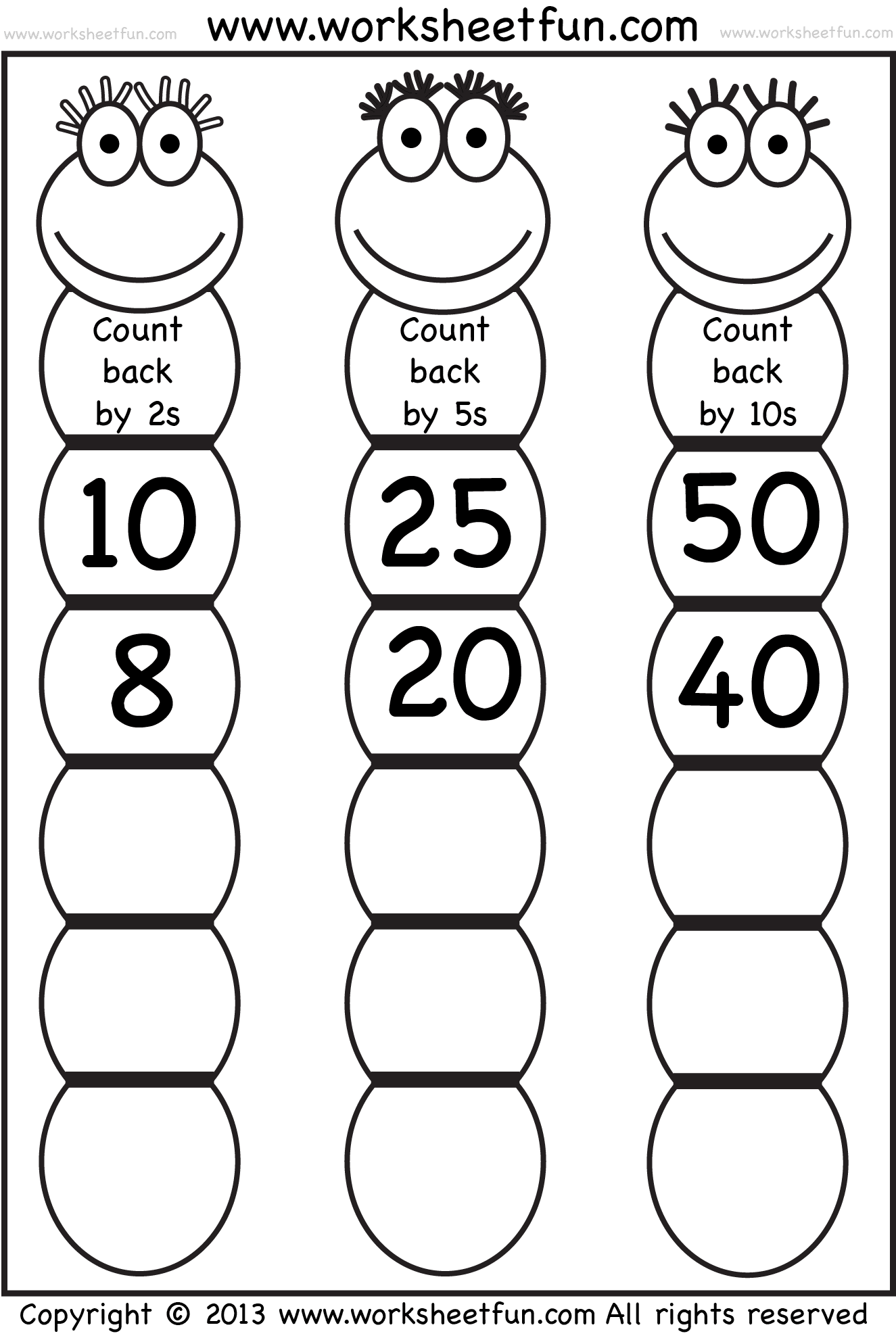 Skip Counting – Count Back by 2, 5 and 10 – Worksheet / FREE ...