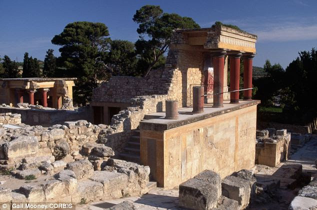 Minoan Palace Ruins at Knossos: The Minoan culture, Europe's first advanced civilisation, arose on the Mediterranean island of Crete in approximately the 27th century BC and flourished for 12 centuries