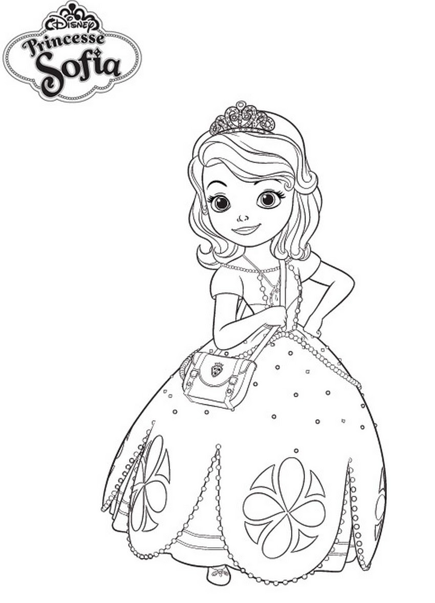 coloriage princesse sofia dans sa robe de bal