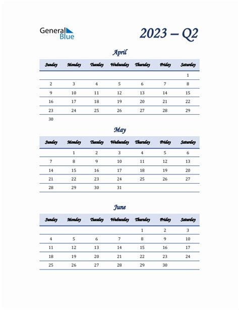  q2 quarterly calendar 2023 in pdf word excel