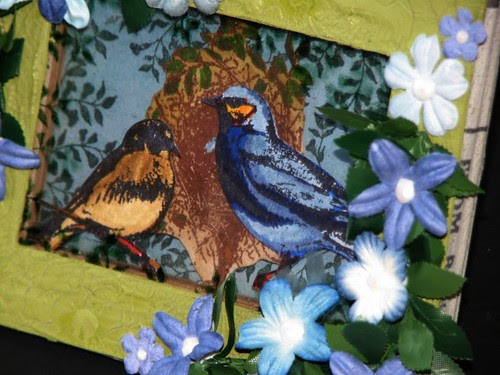 Bird Stamped Shadowbox Collage 2