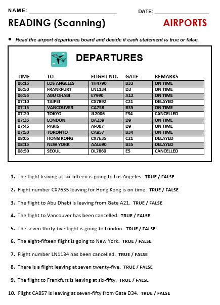 reading schedules worksheets