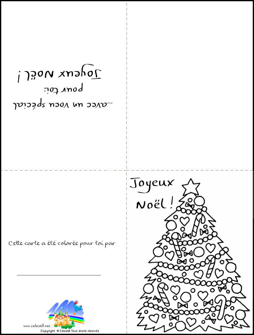 Coloriages Noel Carte A Imprimer Et A Colorier Sapin De Noel