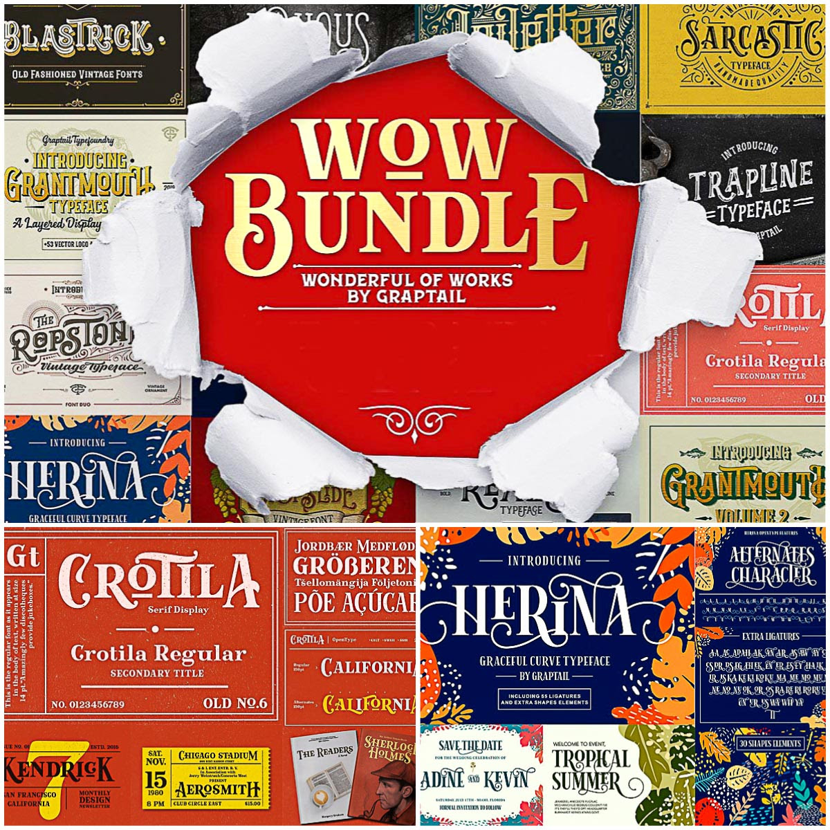 Download Vintage Fonts Bundle | Free download