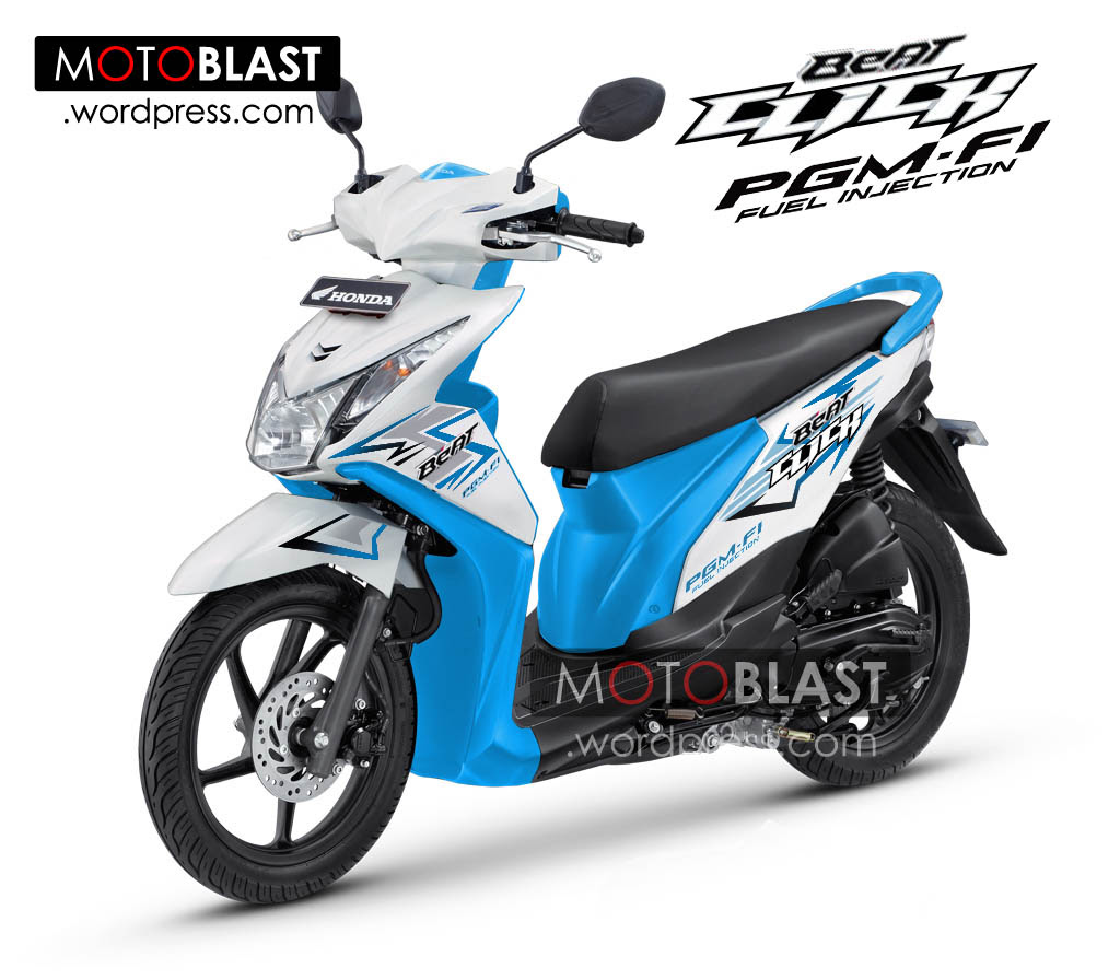 Modifikasi Honda Beat Fi Putih Biru Terlengkap Kumpulan Modifikasi