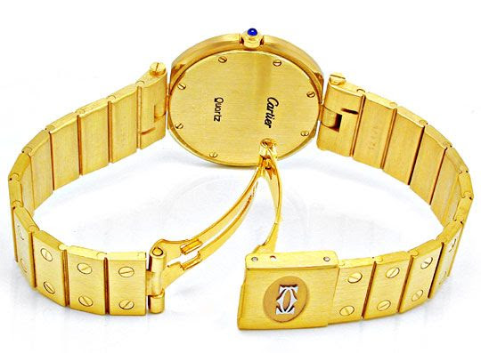 Originalfoto CARTIER SANTOS VENDOME HERREN 18K 5mmFLACH 13.300€ NEUZ
