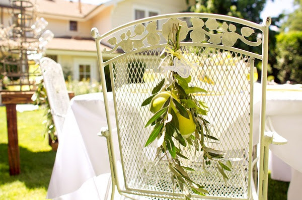  Fruits chair deco wedding lemons 