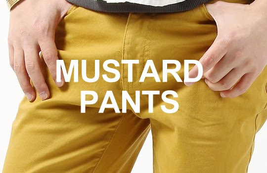 からし色パンツでコーデを明るい雰囲気に メンズおすすめマスタードパンツ