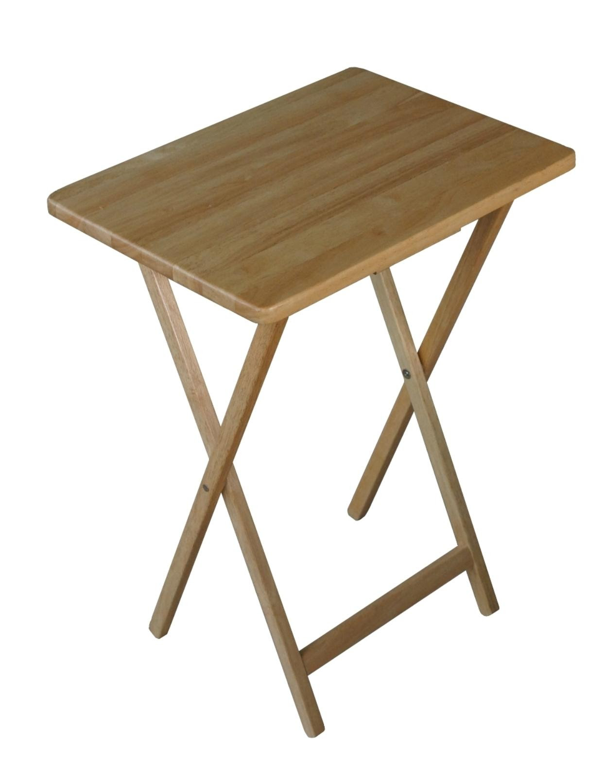 Table Tray Set : Ethnicraft Round Tray Table - Excellent magazine / Hoobro folding tv tray tables, set of 2 side table for small space, industrial snack tables for eating at couch, stable metal frame, easy assembly, space saving, rustic brown and black bf25bz01.