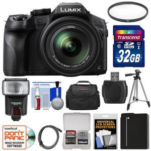 Panasonic Lumix DMC-FZ300 4K Wi-Fi Digital Camera with 32GB Card + Battery + Case + Tripod + Flash + Filter + Kit