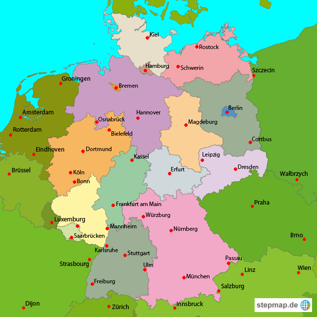 deutschland karte mit städten | FLI