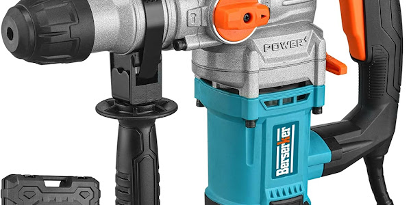 Uр Tо 40% оƒƒ Berserker 1-1/8" SDS-Plus Rotary Hammer Drill with Safety Clutch,9 Amp 3 Functions Corded Rotomartillo for Concrete - Including 3 Drill Bits,Flat Chisel, Point Chisel,Carrying Case