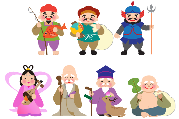 お正月 七福神 宝船 ふでこや 無料イラスト