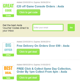 ASDA Groceries Voucher Codes, Discounts and Savings