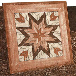 Wooden pattern of a quilt block