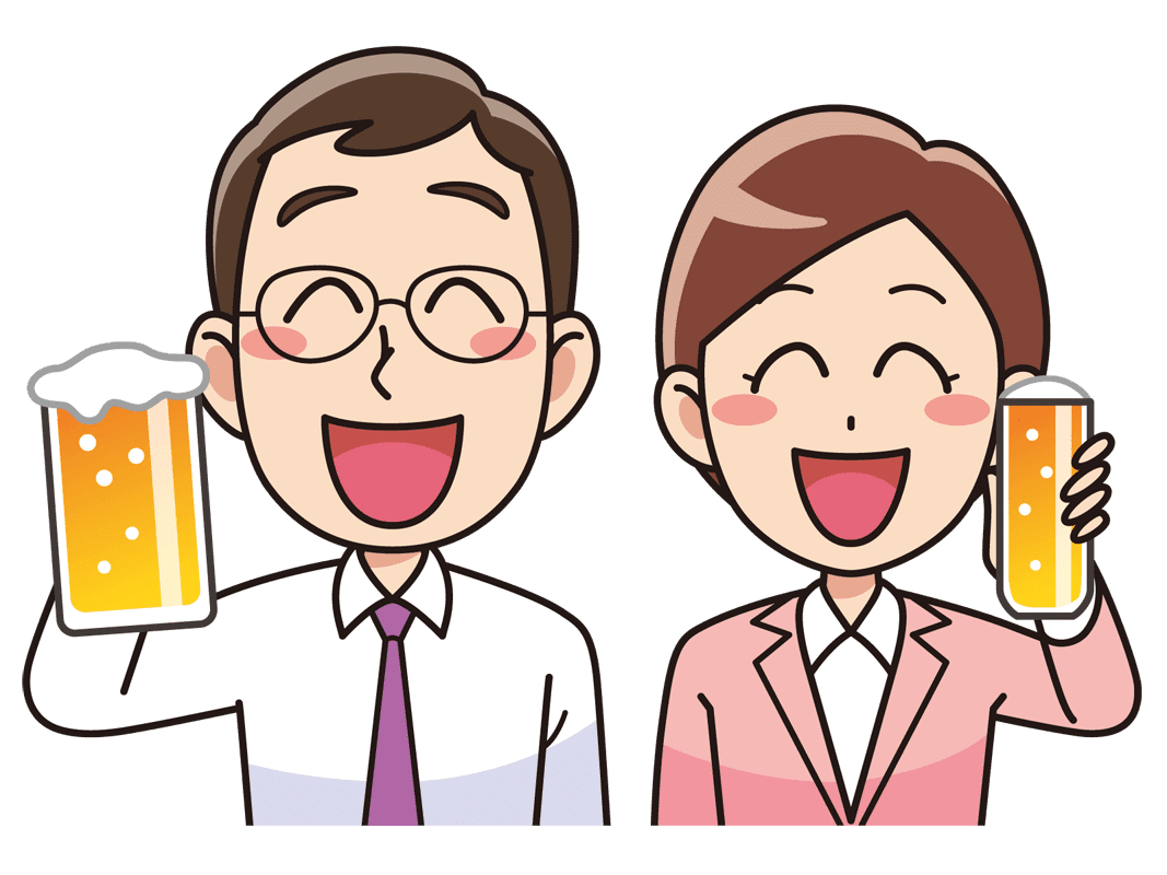ビールで乾杯する男女 無料イラスト素材 イラスト素材図鑑