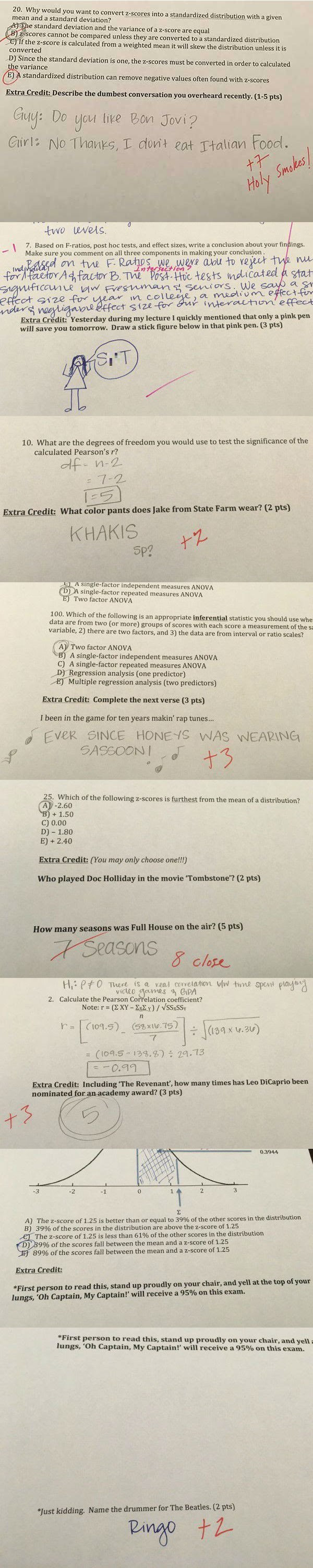 win image professor asks best extra credit questions