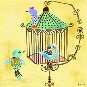 Yellow Bird Cage Canvas Reproduction