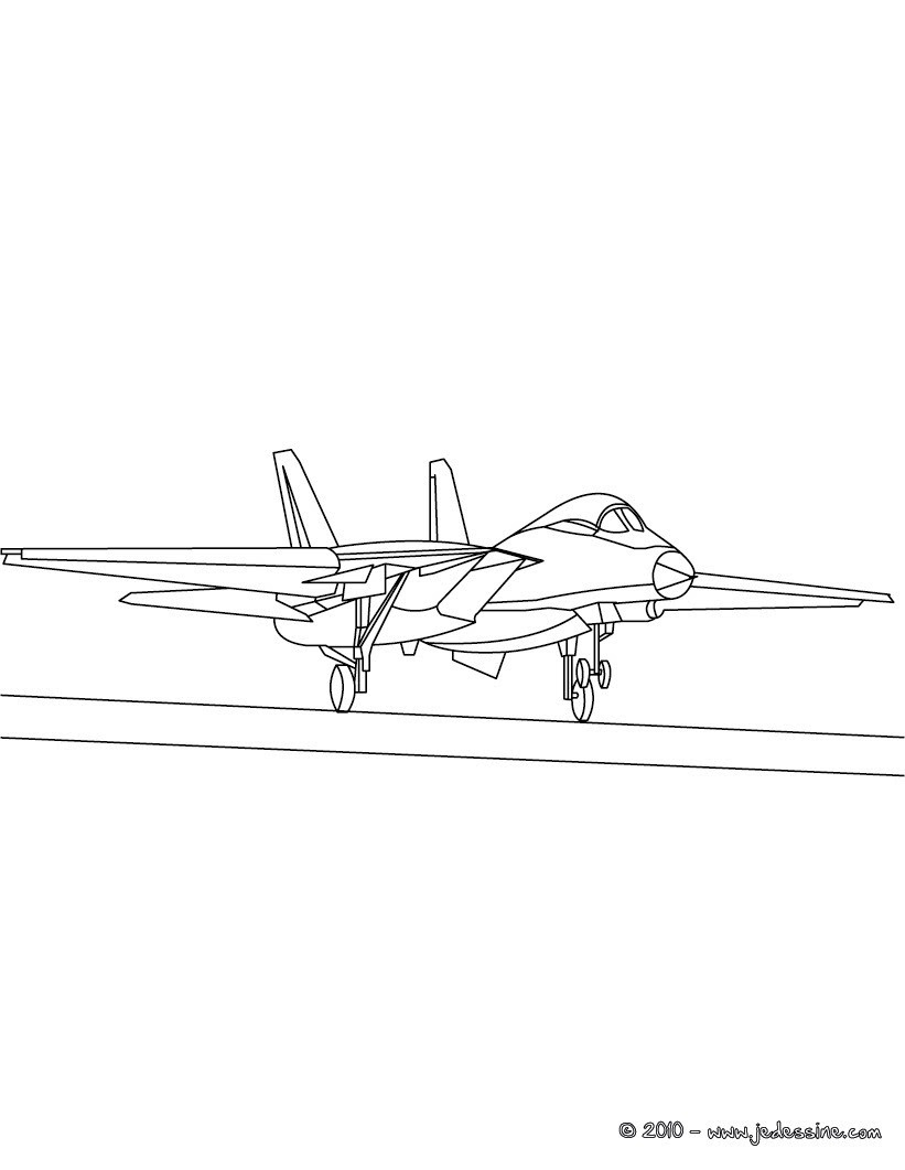 Coloriage avion de guerre au sol