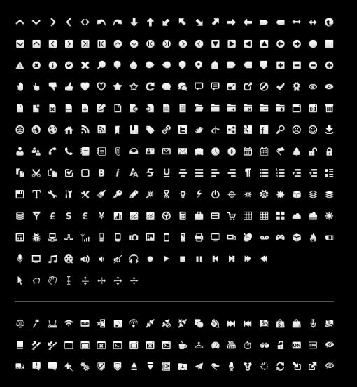 黒と白の2種類があるwebアイコン素材 Materialandex
