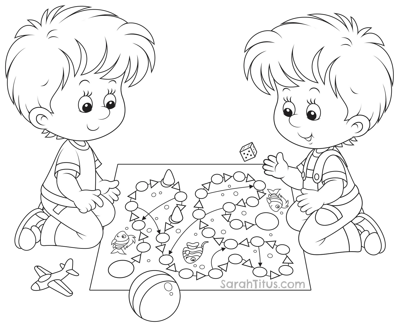 Download Kids Playing Outside Coloring Pages at GetColorings.com | Free printable colorings pages to ...