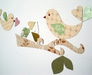 Lovebirds and hearts set of magnetic fabric and wallpaper decals
