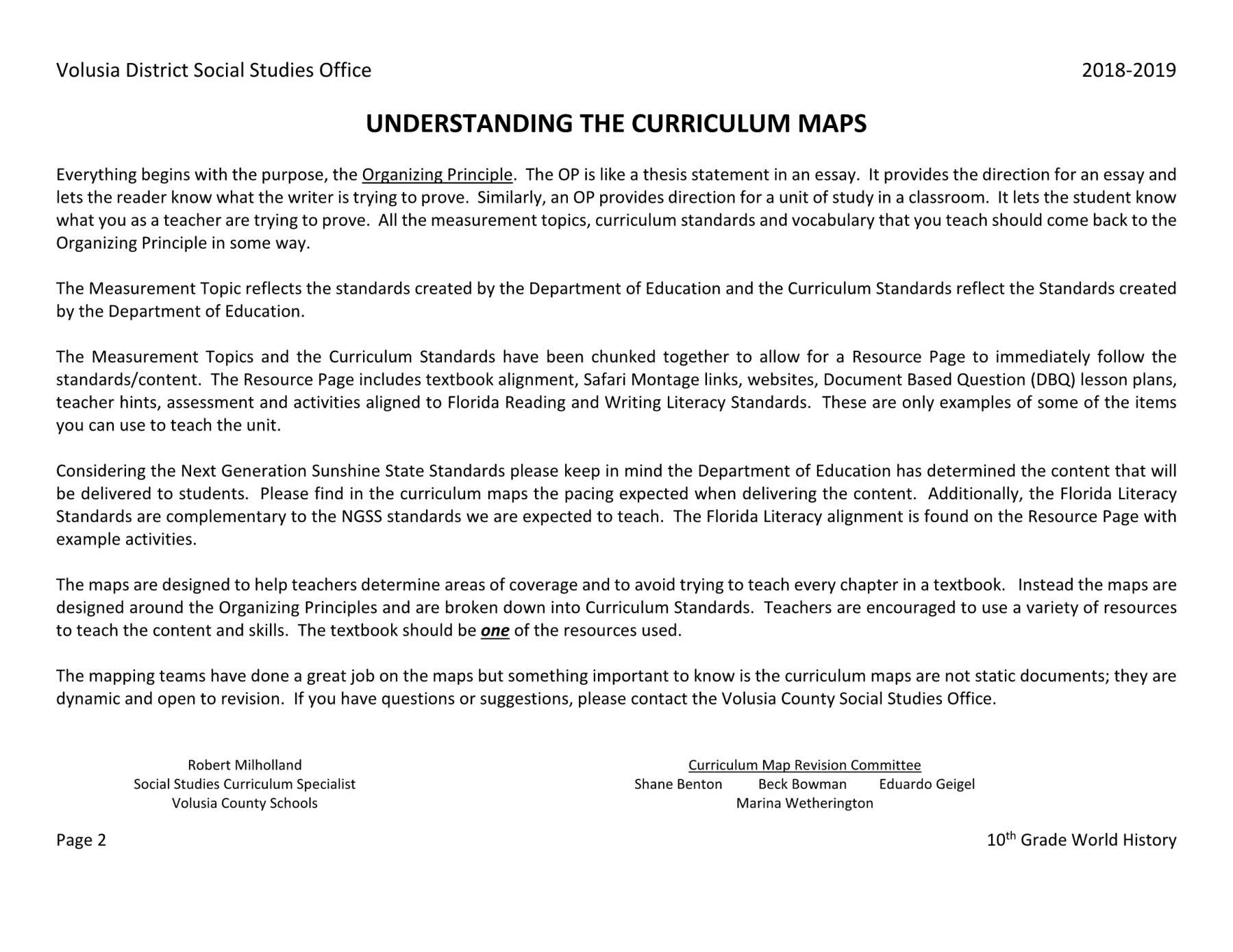 Volusia County Schools Curriculum Maps 2018_2019 HS World History Curriculum Map Pages 1   50   Text 