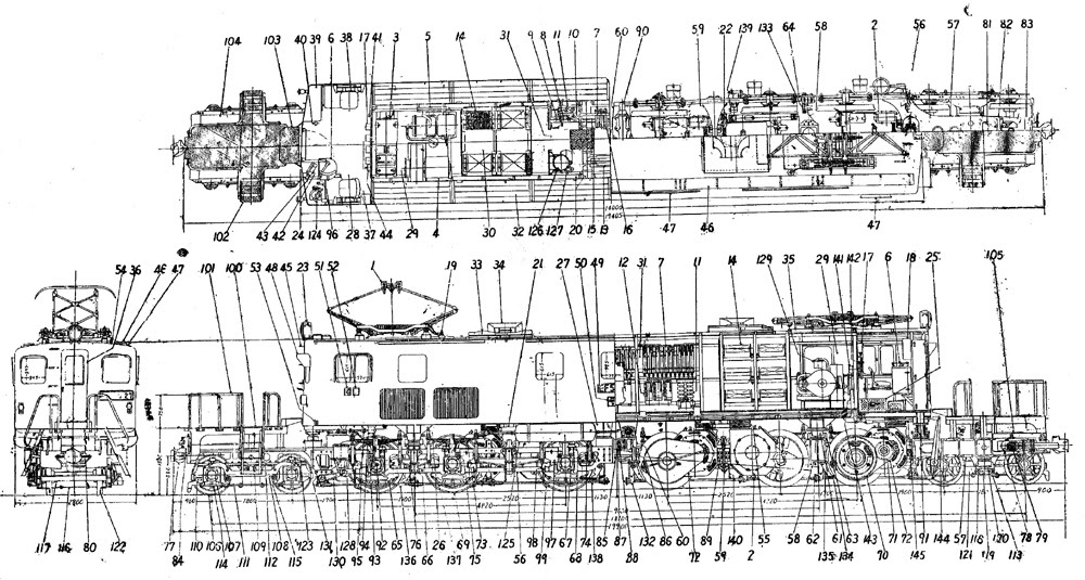 ｅｆ58形電気機関車構造図