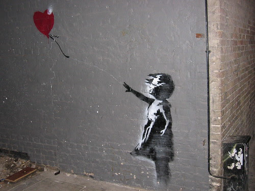 banksy graffiti balloon