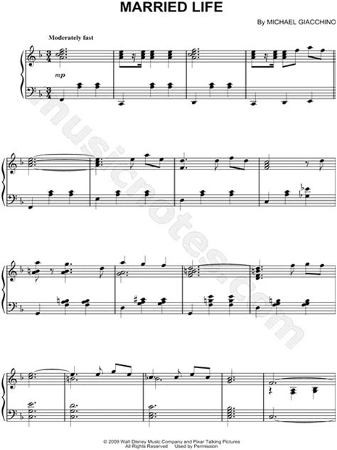 married life   sheet  piano solo