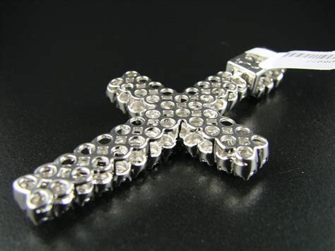 Shop men's gold and silver necklaces for upscale, modern jewelry that makes a statement. new_york_jewels: 2 ROW MENS REAL DIAMOND CROSS + 1 ROW