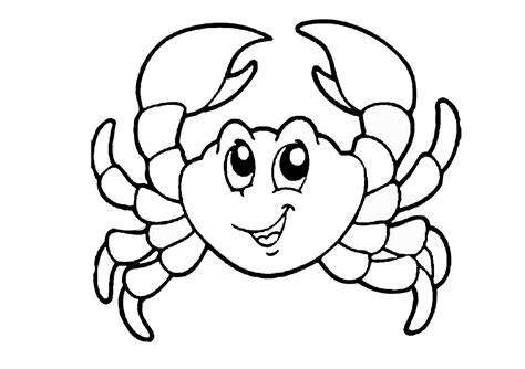 These easy coloring pages are excellent for kids of all ages. printable easy cartoon crab coloring pages for preschool kids print