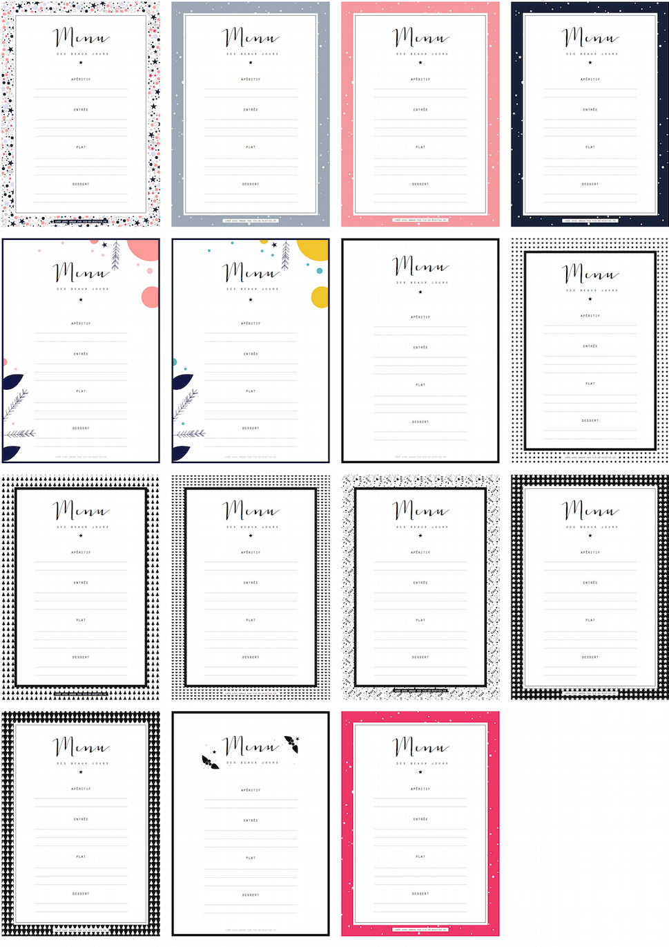 Les Menus De Noel A Completer Et Imprimer Vie De Miettes