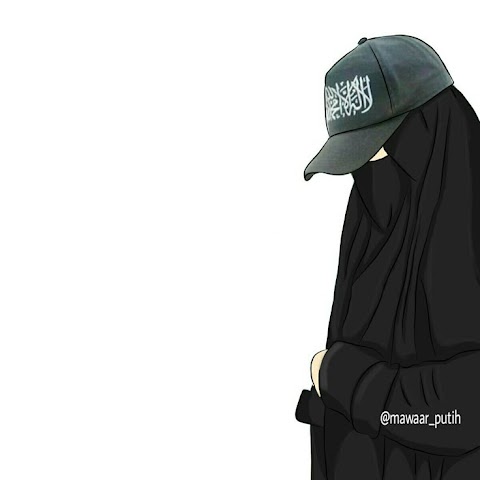 kartun muslimah hitam putih