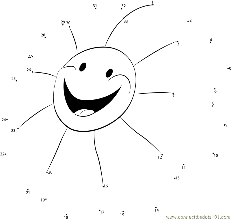 Smile Sun Shine Dot To Dot Printable Worksheet Connect The Dots