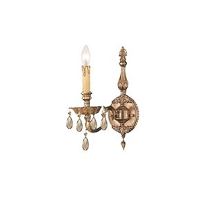 Amazon.com: Olde World Candle Wall Sconce in Olde Brass with ...
