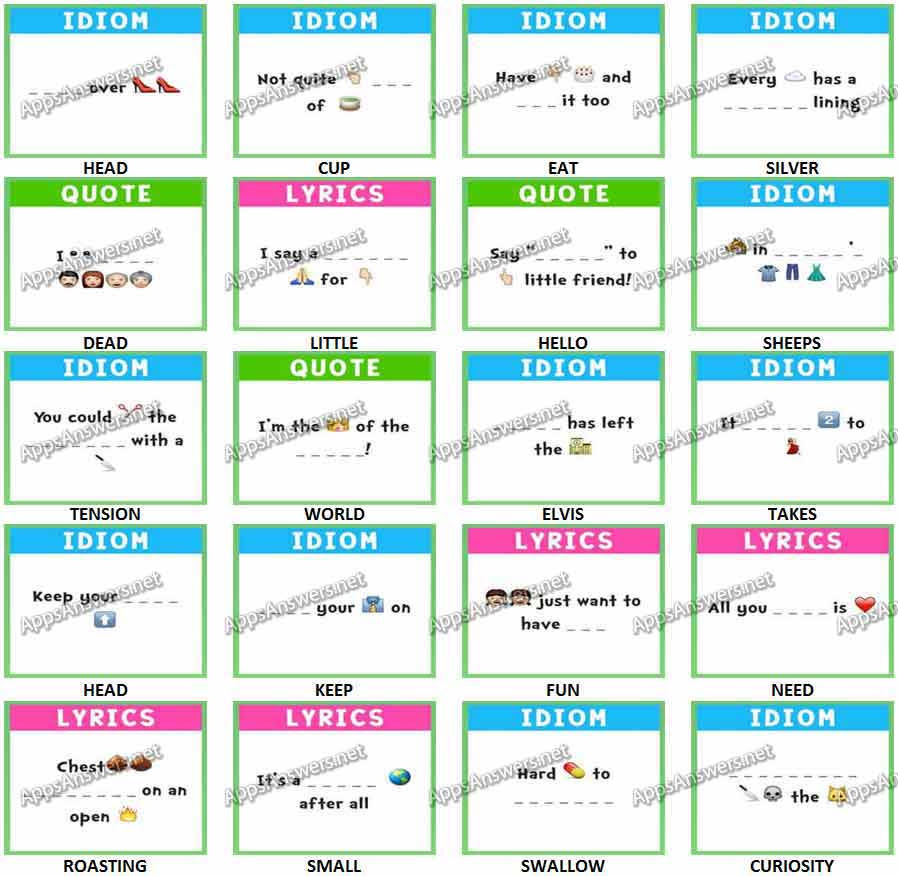 Emoji Phrase Level 4 Answers Apps Answers Net