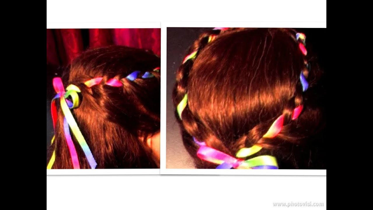 How To: Ribbon French Braid Braided Hairstyles Rainbow 