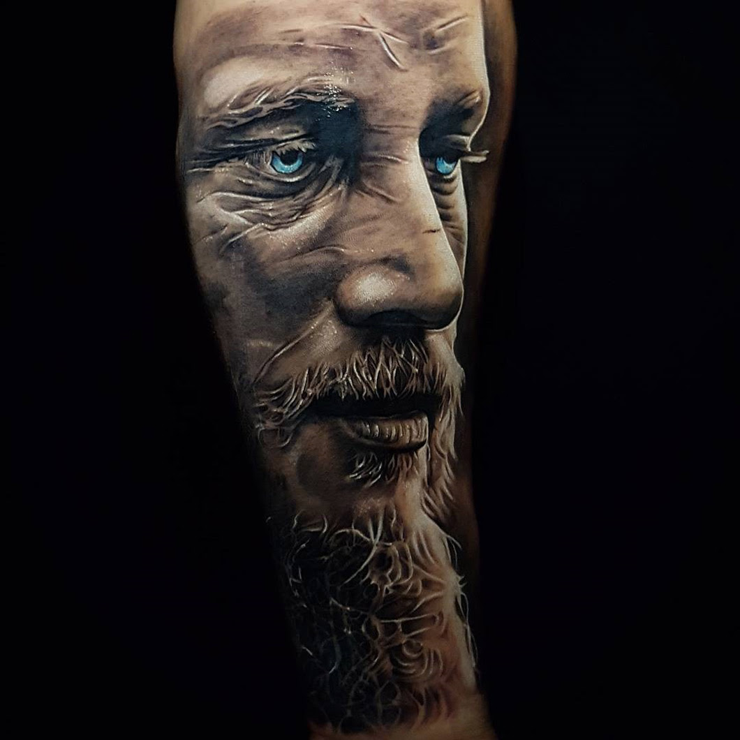 Ragnar Lodbrok Portrait  Best tattoo design ideas