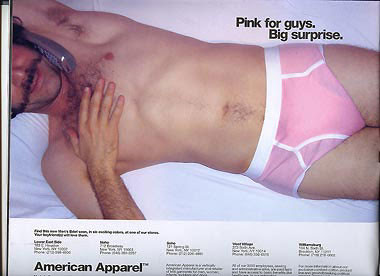 skinny dude pink underwear porn stache american apparel ad