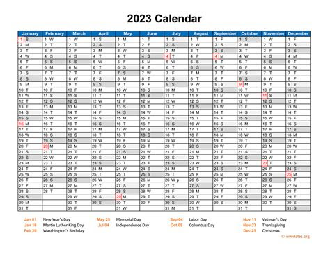  2023 calendar horizontal one page wikidatesorg