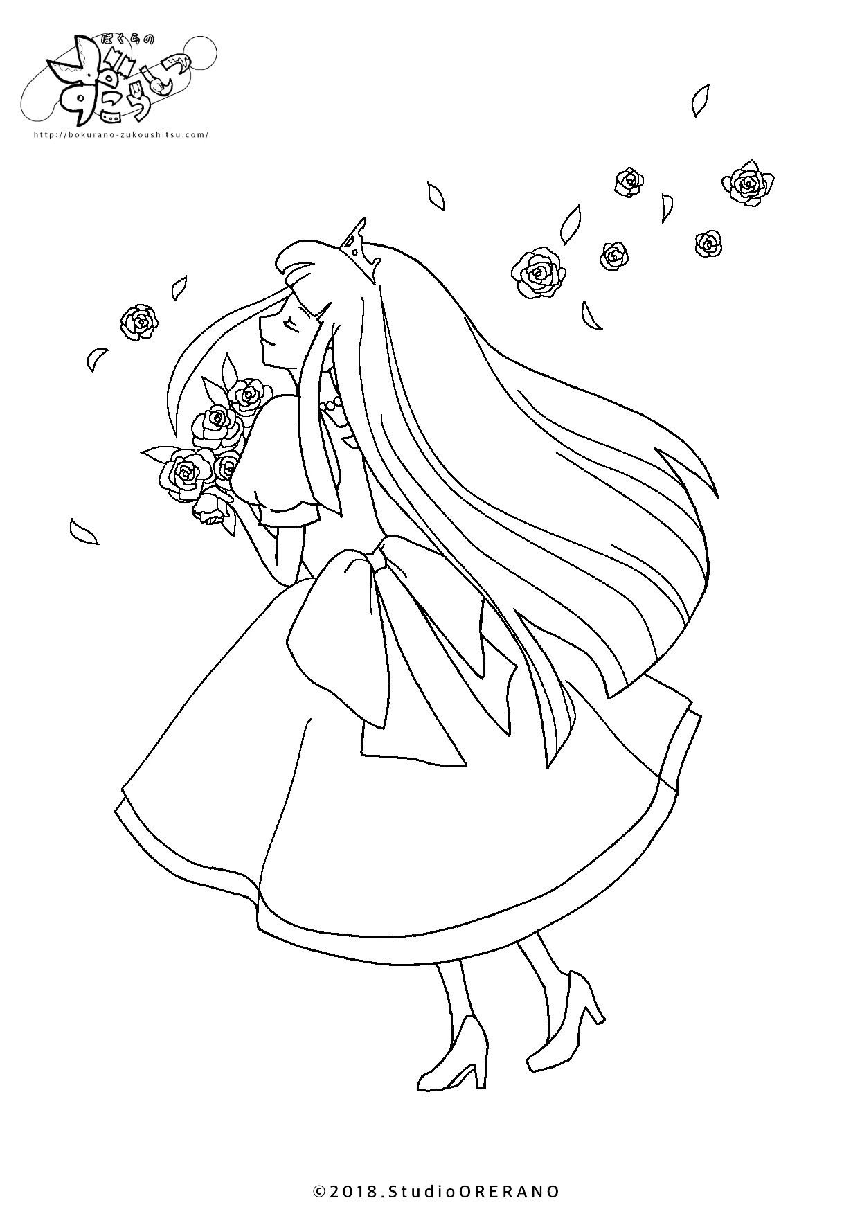 新しいコレクション お姫様 塗り絵 無料 女の子 シモネタ