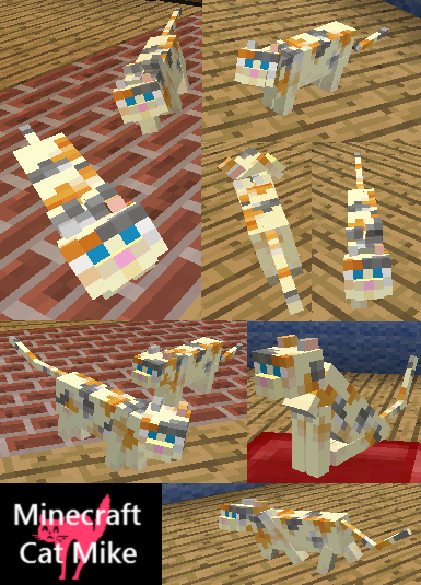 ほわっとブログ Minecraft スキン配布 マインクラフト Mobスキン 三毛猫 黒猫