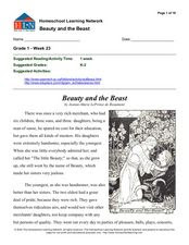 Grade 1 Week 23 Beauty And The Beast Worksheet For 5th 6th Grade Lesson Planet