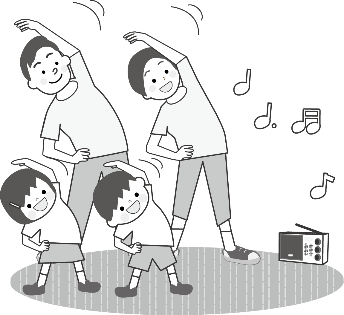 ラジオ体操のイラスト 無料イラスト