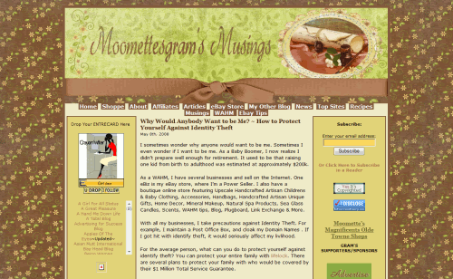Moomettesgram's Musings Blog