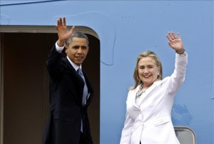 En la imagen, el presidente estadounidense, Barack Obama, y Hillary Clinto cuando era  la Secretaria de Estado, Hillary Clinton. EFE/Archivo