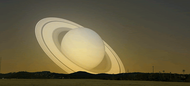 Simulation of Saturn passing by Earth on a collision course to the Sun