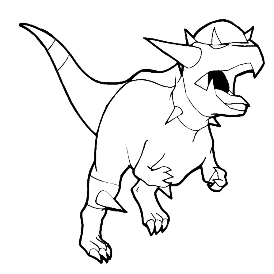 disegno pokemon rampardos da colorare